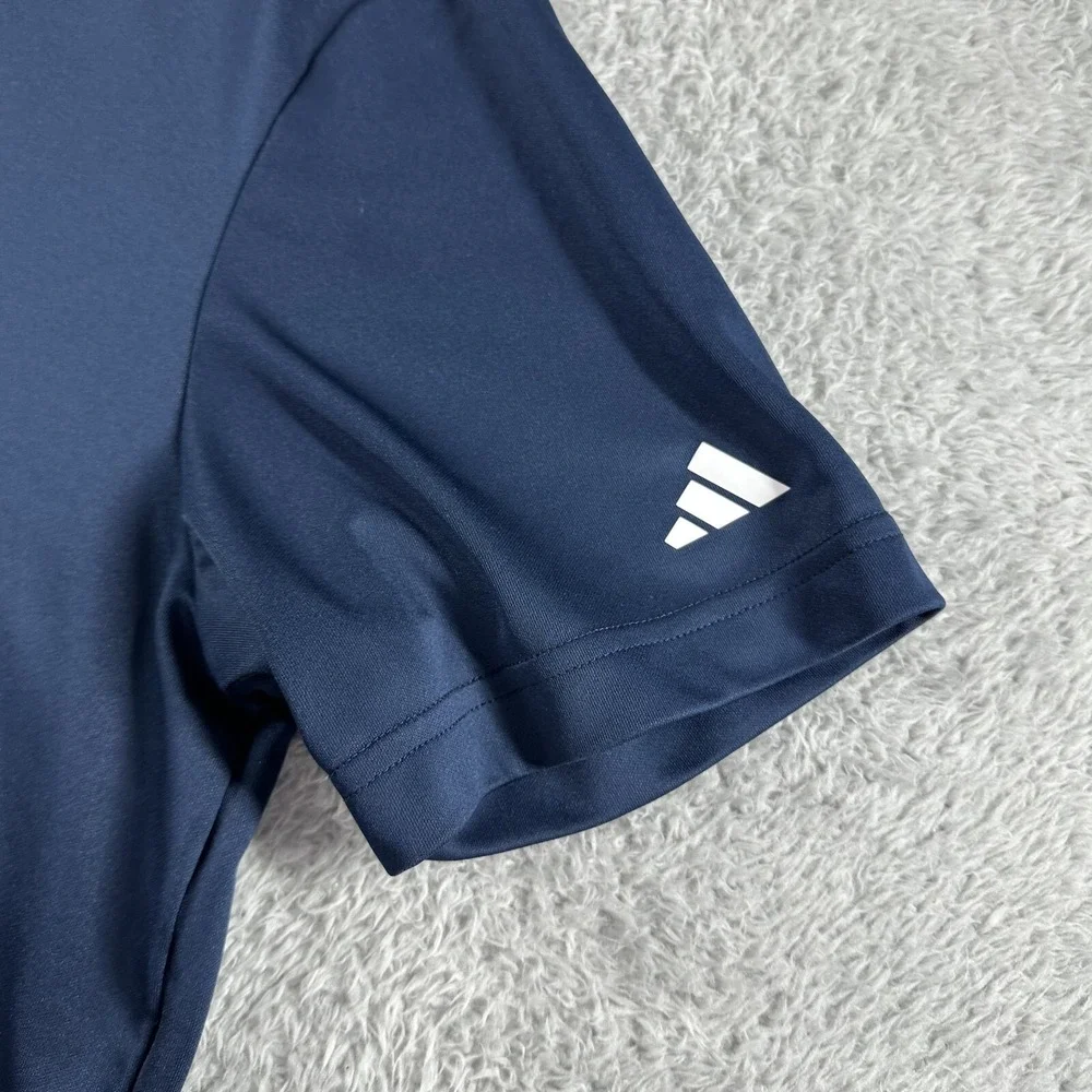 Adidas Performance Polo Shirt Mens Medium Navy Blue‎ Collared Golf Office Work